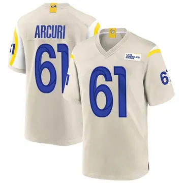 Men's AJ Arcuri Los Angeles Rams Game Bone Jersey