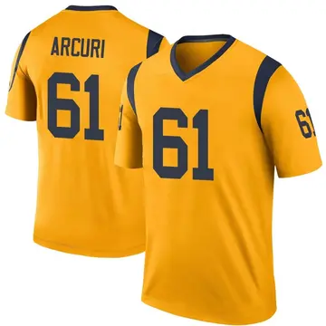 Men's AJ Arcuri Los Angeles Rams Legend Gold Color Rush Jersey