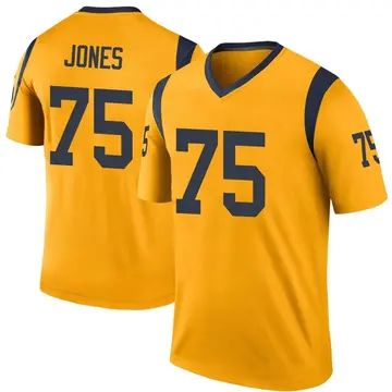 Men's Deacon Jones Los Angeles Rams Legend Gold Color Rush Jersey