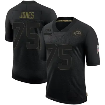 Men's Deacon Jones Los Angeles Rams Limited Black 2020 Salute To Service Jersey
