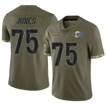 Men's Deacon Jones Los Angeles Rams Limited Olive 2022 Salute To Service Jersey