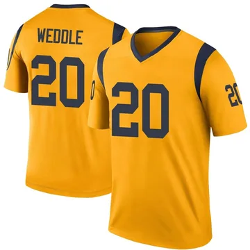 Men's Eric Weddle Los Angeles Rams Legend Gold Color Rush Jersey