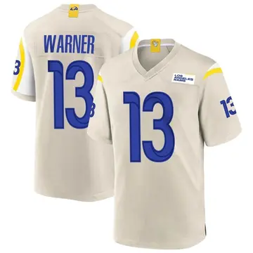 Men's Kurt Warner Los Angeles Rams Game Bone Jersey