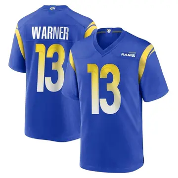 Men's Kurt Warner Los Angeles Rams Game Royal Alternate Jersey