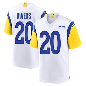 Men's Ronnie Rivers Los Angeles Rams Game White Jersey
