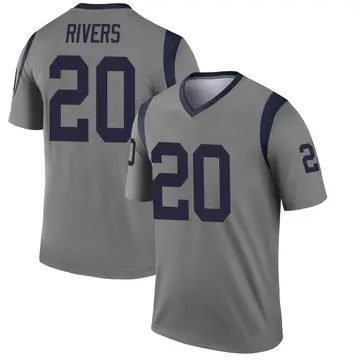 Men's Ronnie Rivers Los Angeles Rams Legend Gray Inverted Jersey
