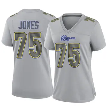 Women's Deacon Jones Los Angeles Rams Game Gray Atmosphere Fashion Jersey