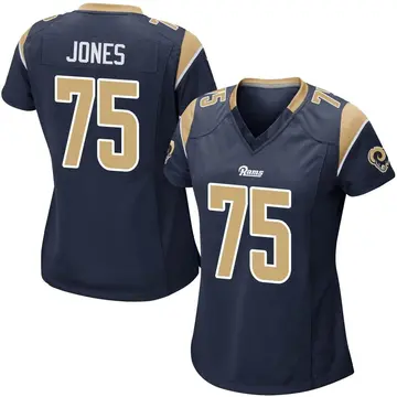 Women's Deacon Jones Los Angeles Rams Game Navy Team Color Jersey