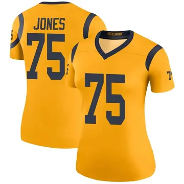 Women's Deacon Jones Los Angeles Rams Legend Gold Color Rush Jersey