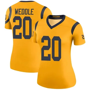 Women's Eric Weddle Los Angeles Rams Legend Gold Color Rush Jersey