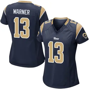 Women's Kurt Warner Los Angeles Rams Game Navy Team Color Jersey