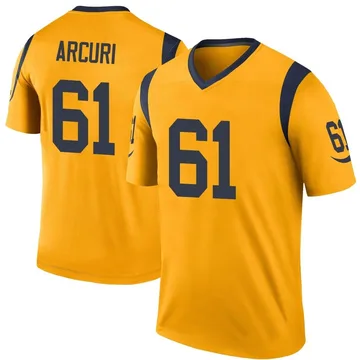 Youth AJ Arcuri Los Angeles Rams Legend Gold Color Rush Jersey