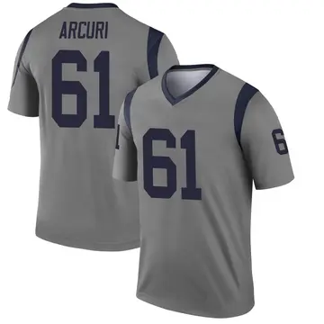 Youth AJ Arcuri Los Angeles Rams Legend Gray Inverted Jersey
