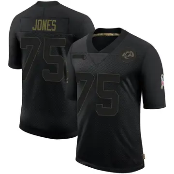 Youth Deacon Jones Los Angeles Rams Limited Black 2020 Salute To Service Jersey