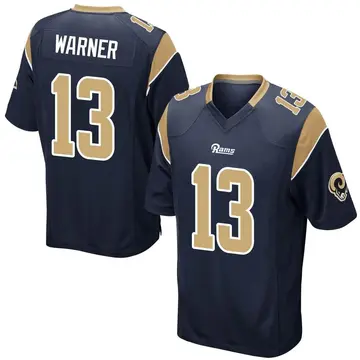 Youth Kurt Warner Los Angeles Rams Game Navy Team Color Jersey