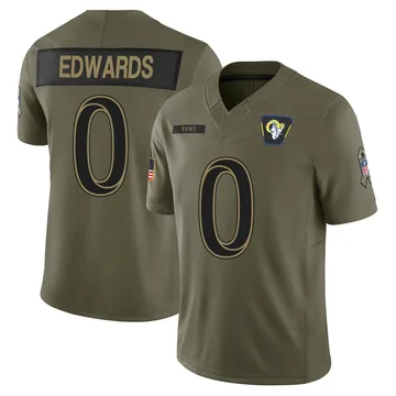 Youth Tru Edwards Los Angeles Rams Limited Olive 2025 Salute to Service Jersey